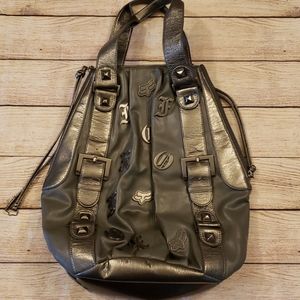 Fox Racing Logo Large Leather Purse, Silver, EUC